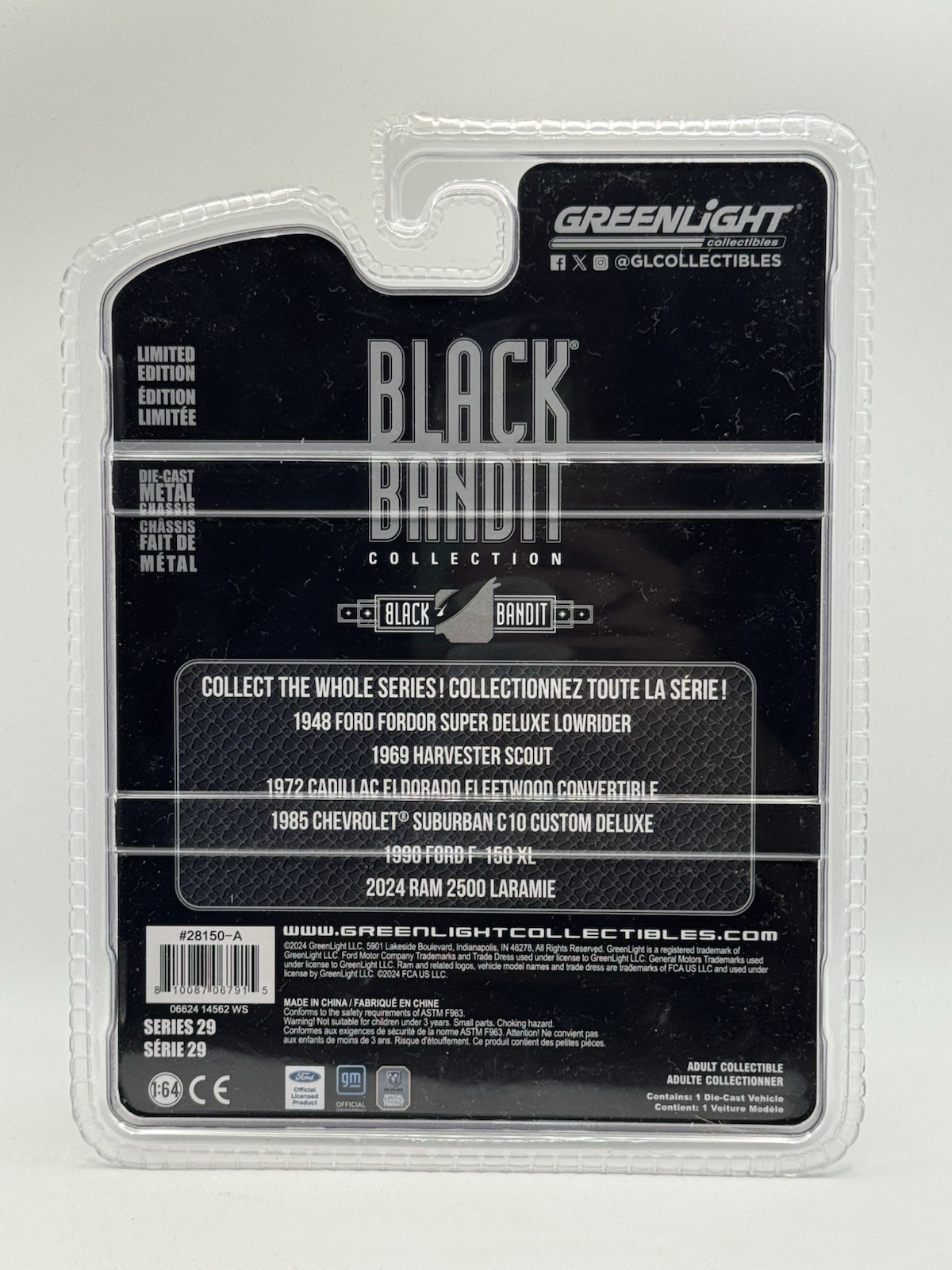 GreenLight Black Bandit 48 Ford Fordor Super Deluxe Lowrider – 1:64 RAW CHASE!