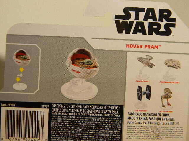 Hot Wheels Star Wars Starships ‘Mandalorian The Child’ “HOVER PRAM” With Stand
