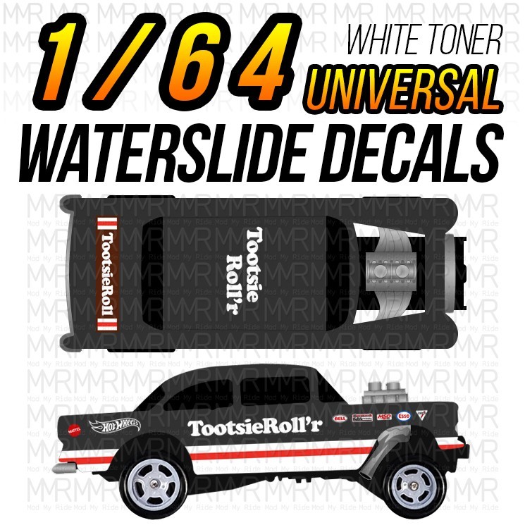 1/64 Scale SKITTLES M&M TOOTSIE White Toner Universal WaterSlide Decals for Hot