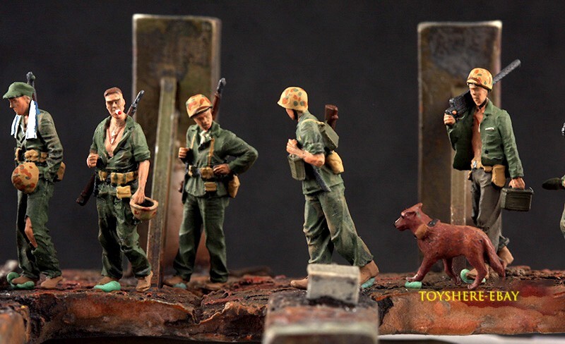 Miniature 1/72 tank soldiers figures US Troops in Saipan Battle Pacific War 9+1