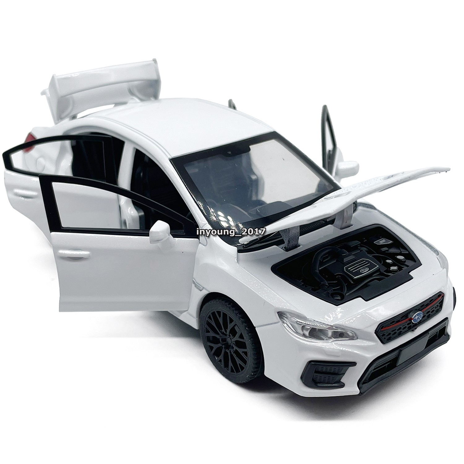 1:30 Subaru WRX STI Model Car Diecast Toy Vehicle Toys for Boys Kids Gifts White