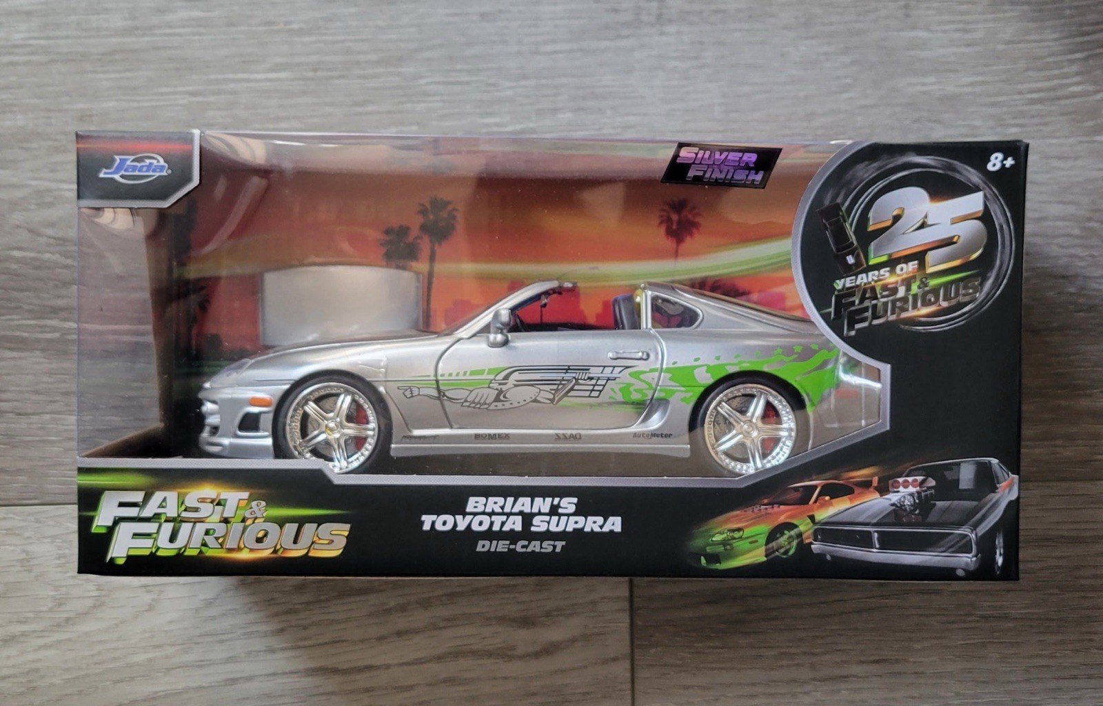 Jada 1:24 Fast & Furious 25th Diecast Brian’s Toyota Supra “Silver Finish”