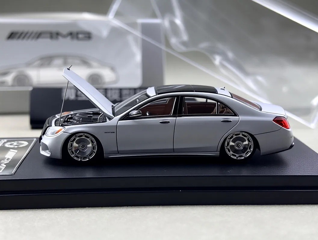 RM 1:64 Silver S63 W222 V12 VIP Luxury Sedan Sport Model Diecast Metal Car