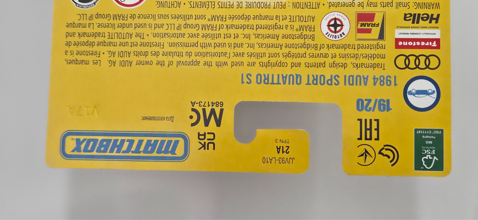 1984 Audi Sport Quattro 19/20 COLLECTORS SERIES Matchbox 2026 JJV93 white
