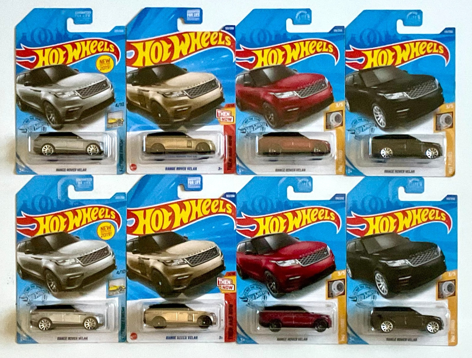 HOT WHEELS LOT OF 8 -RANGE ROVER VELAR BLACK/SILVER/GOLD/RED