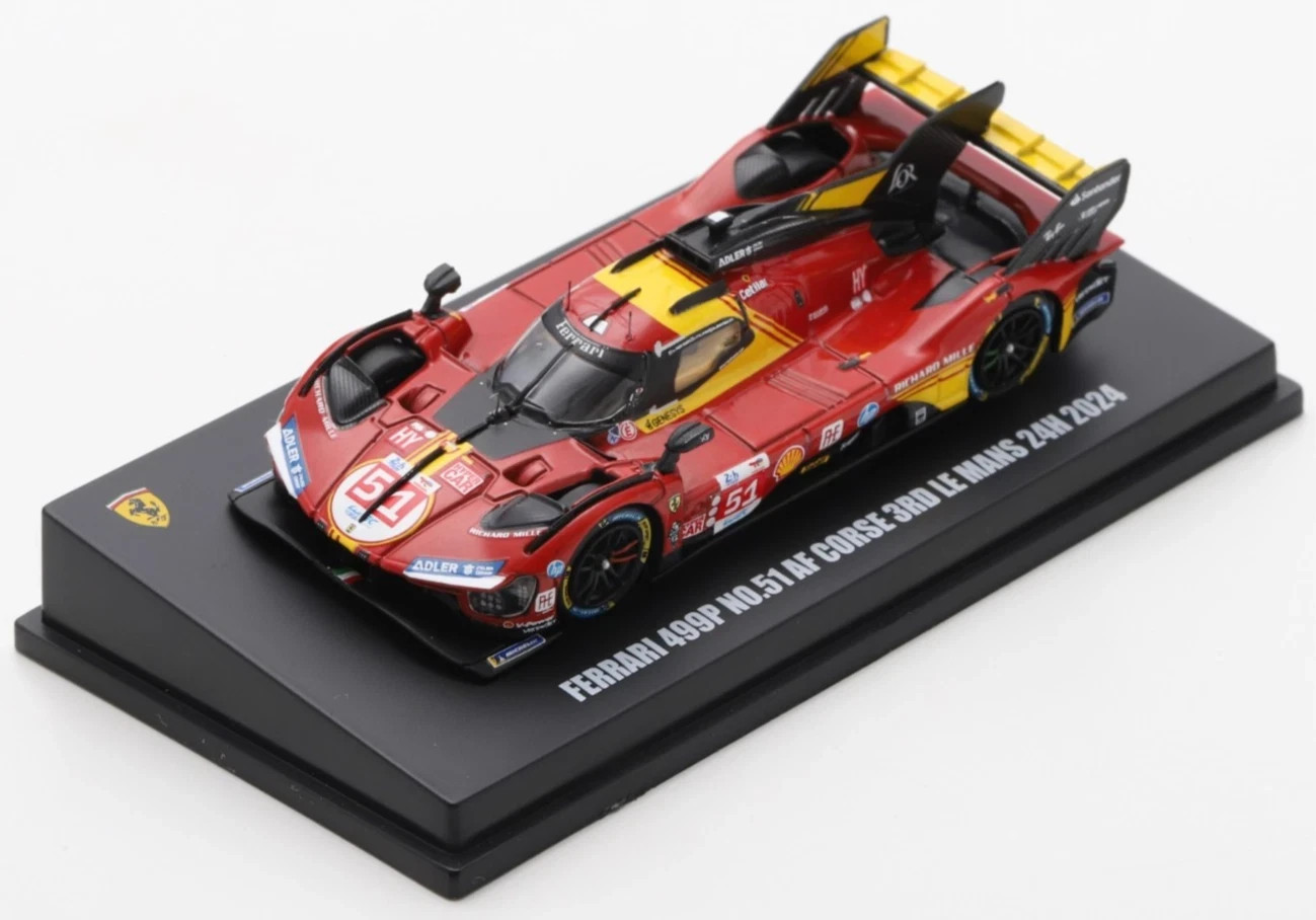 FERRARI 499P #51 AF CORSE 3RD LE MANS 24H 2024 1/64 DIECAST CAR BY LOOKSMART LS