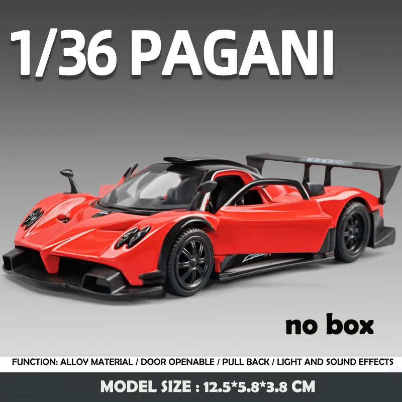 1:36 Diecast Pagani Zonda R Model Car Alloy Pull Back Toy Kids Gift