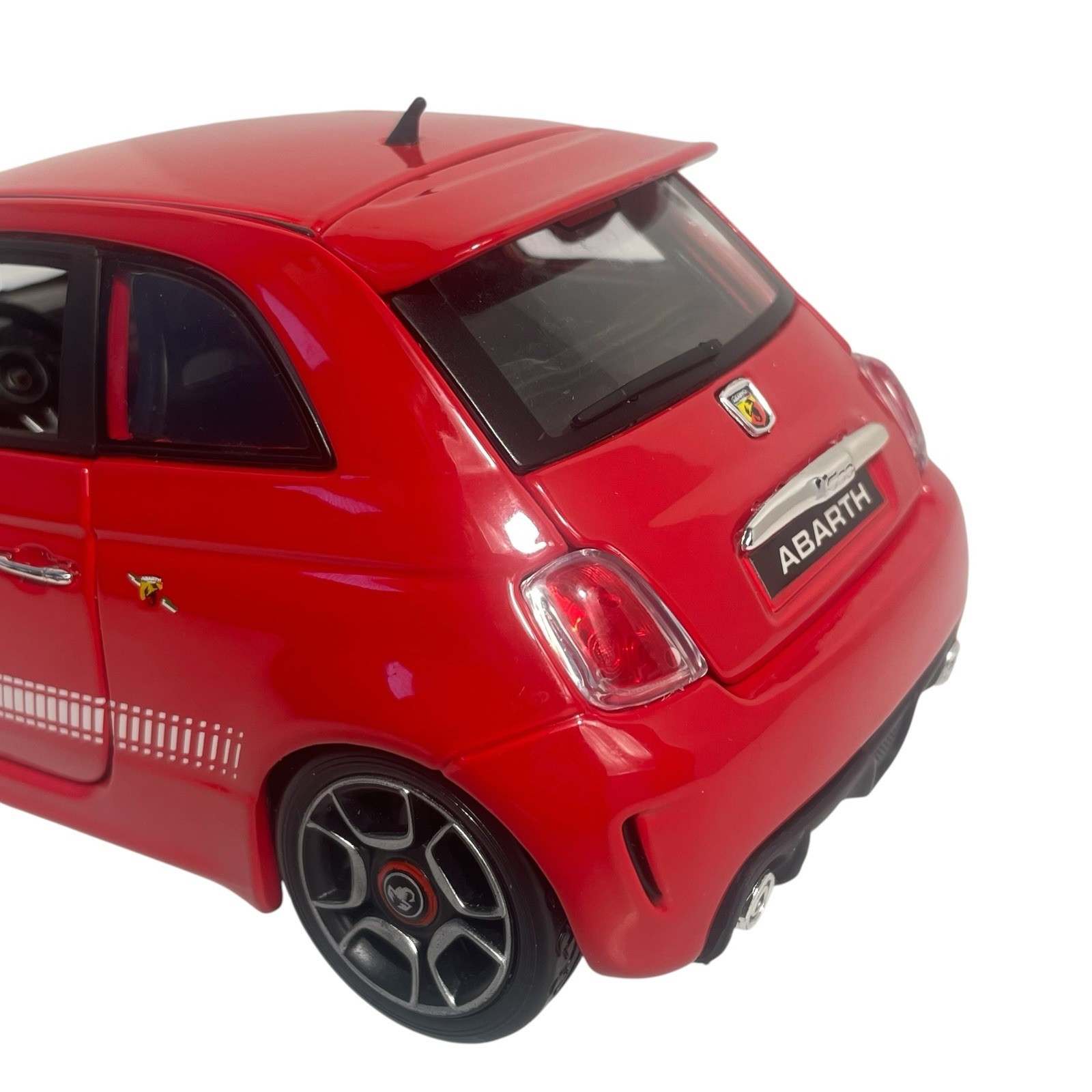 Burago Red 1/18 Abarth 500 Metal Die-Cast Detailed Model Car 7.5”L x 3.5”w x 3”h