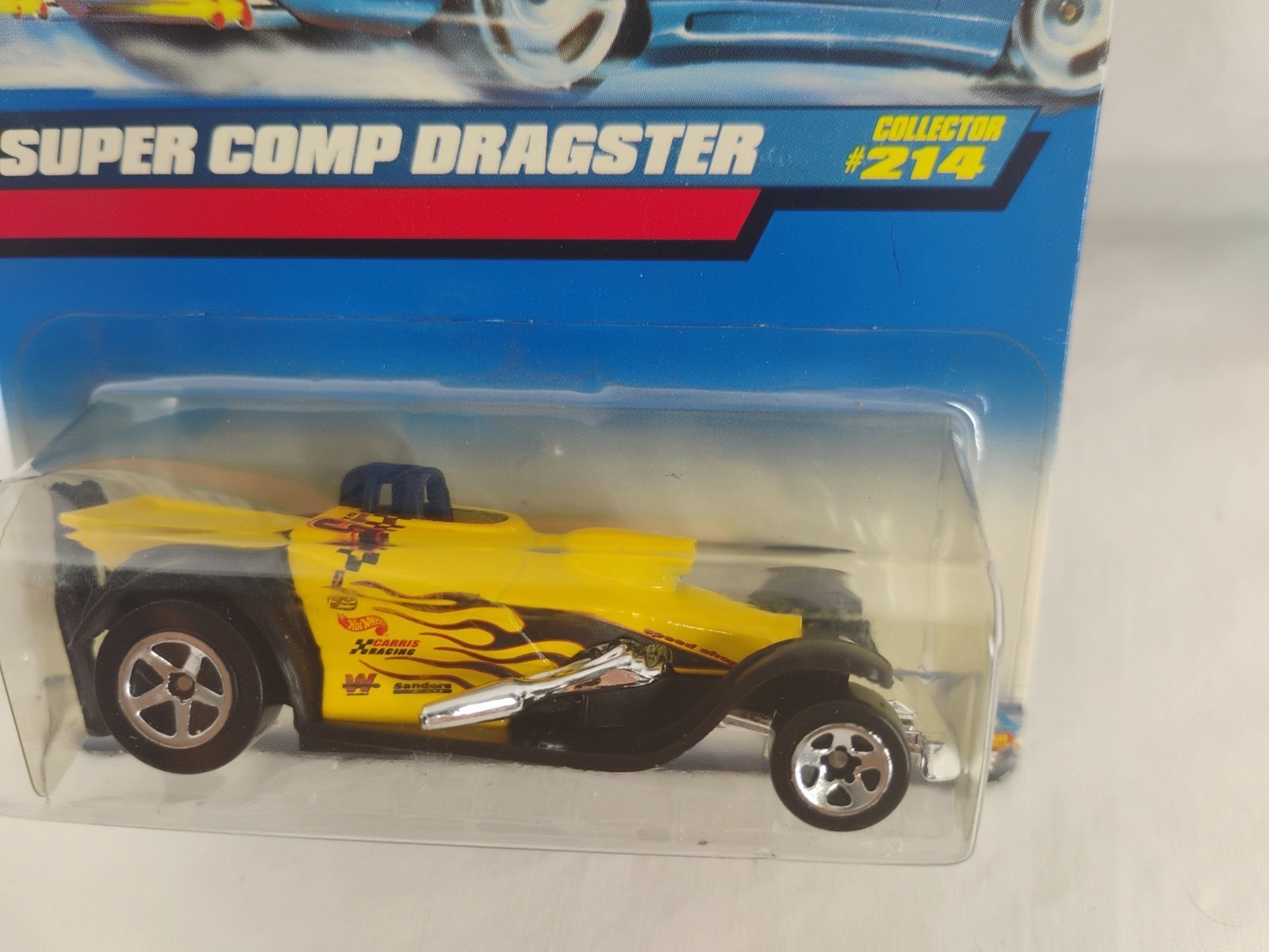 2000 Hot Wheels #214 Super Comp Dragster Yellow Drag Race Car