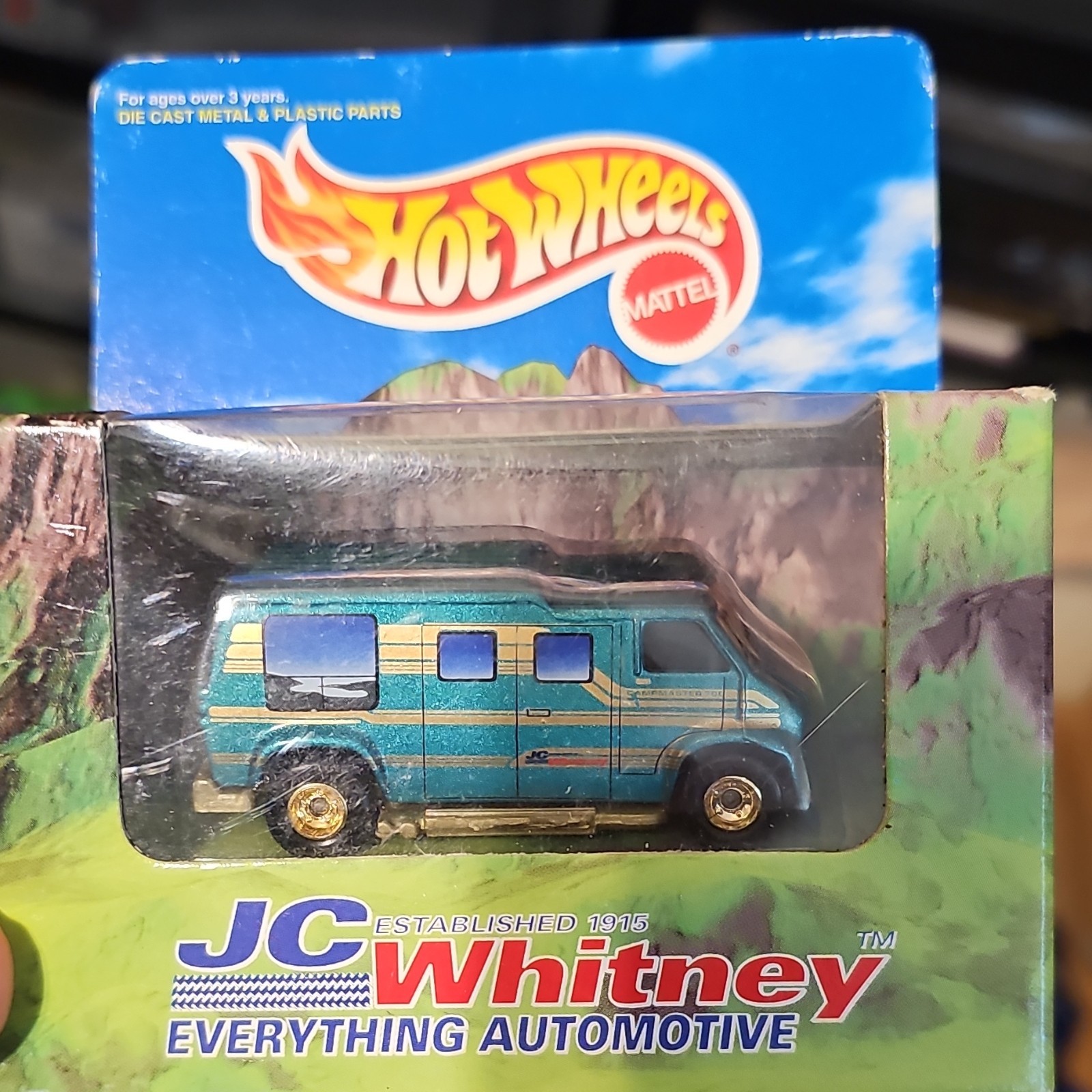 Hot Wheels 1:64 JC Whitney Van Blue/Gold Diecast Unopened Box Vintage