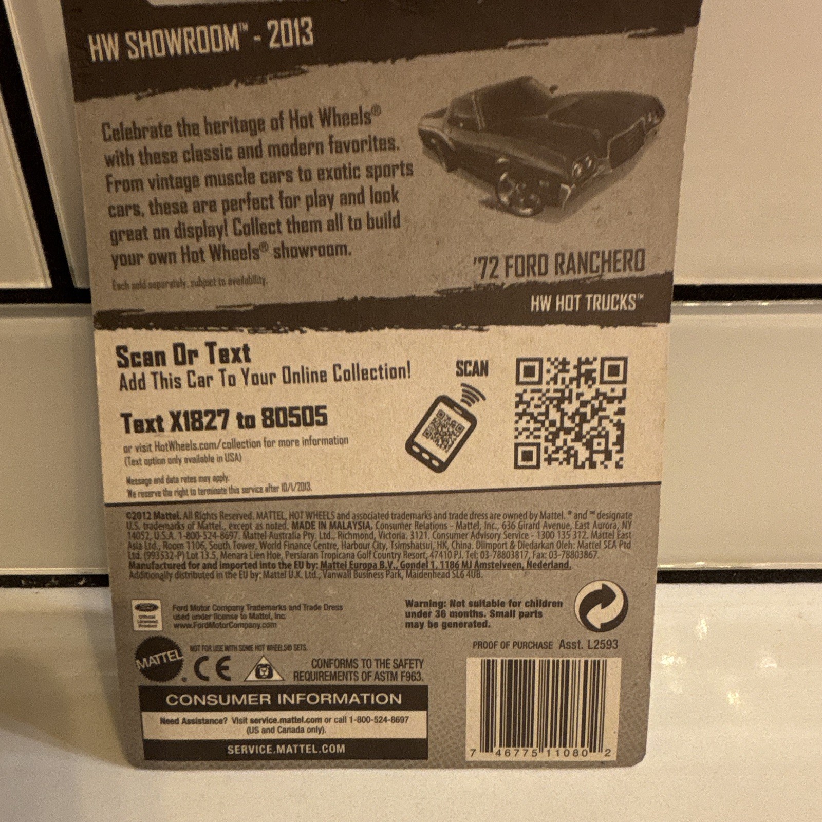 Hot Wheels HW Showroom 1972 Ford Ranchero 1:64 Diecast Purple Unopened Box