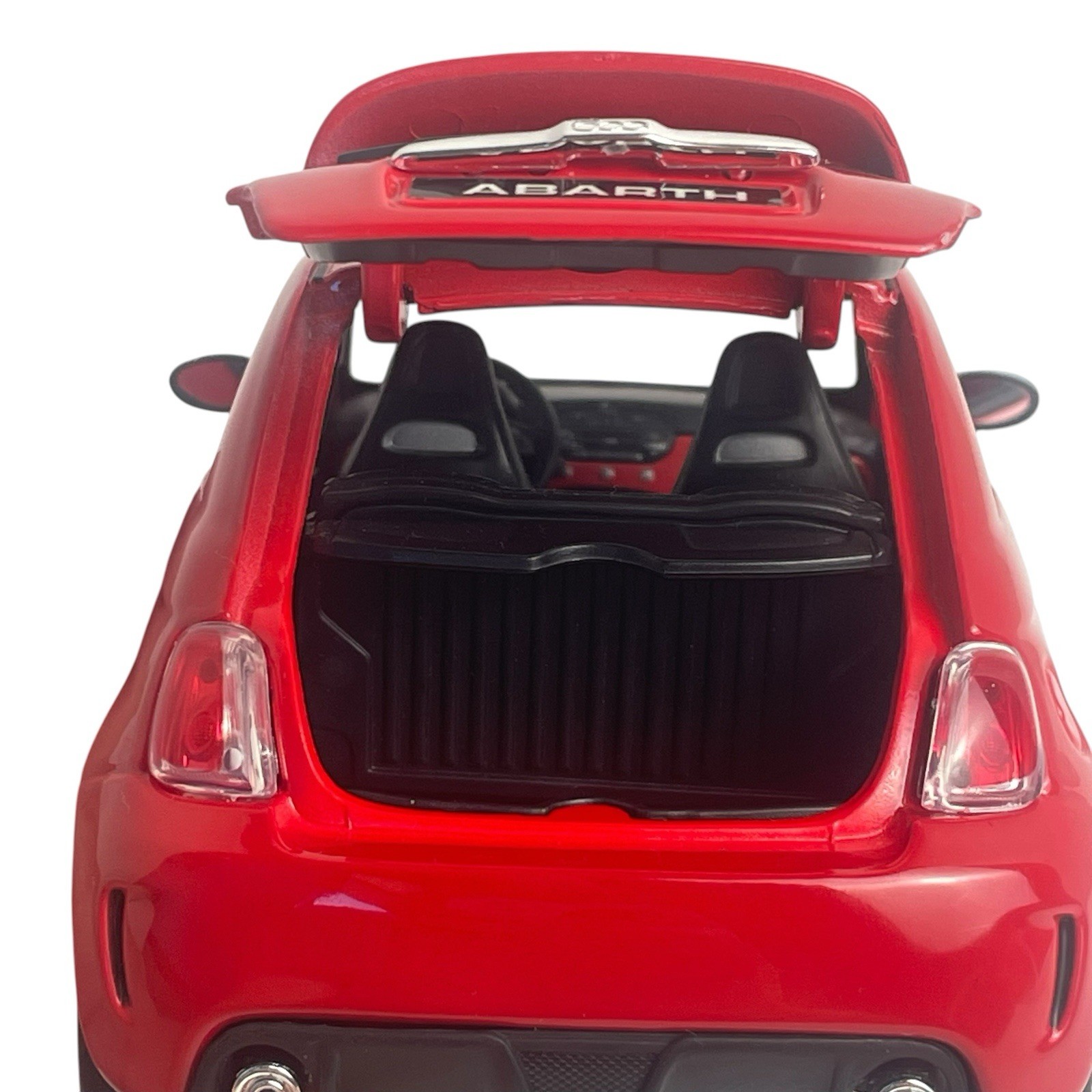 Burago Red 1/18 Abarth 500 Metal Die-Cast Detailed Model Car 7.5”L x 3.5”w x 3”h