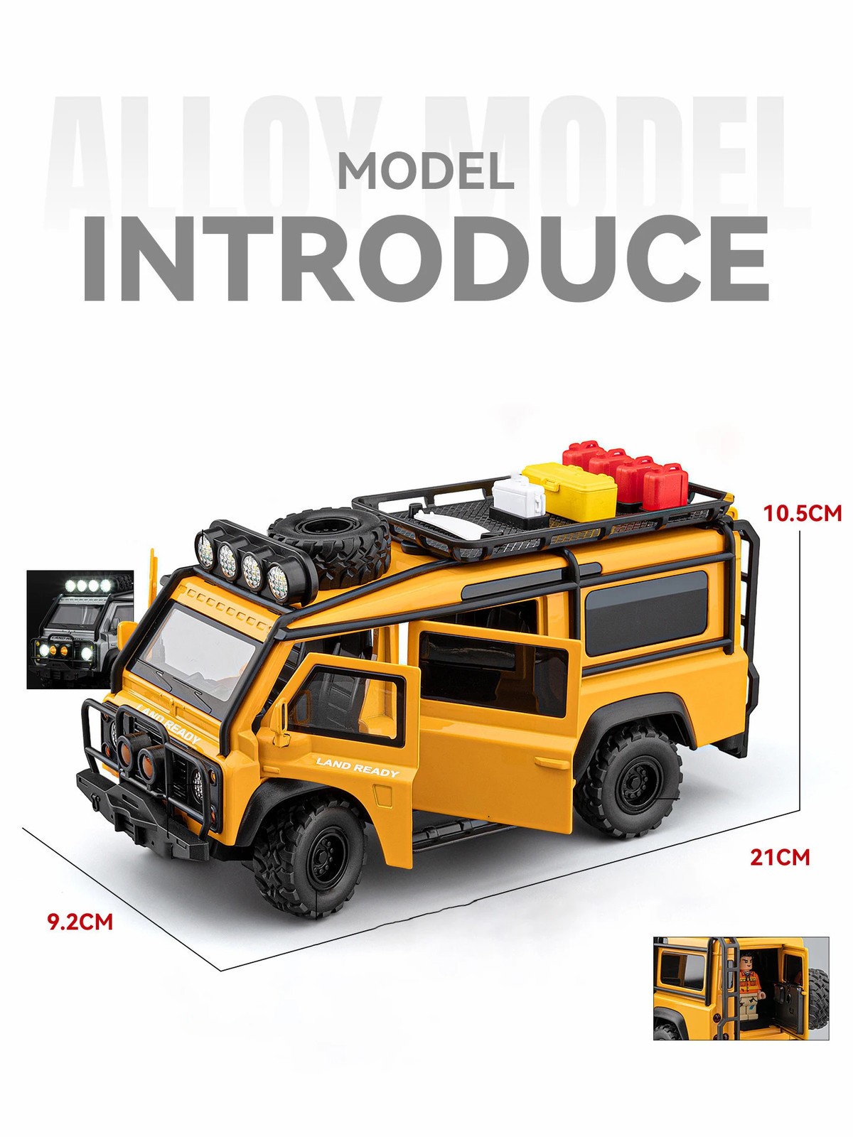 1:24 Defender Van Modified Diecast Alloy Model Sound Light Collection Vehicle