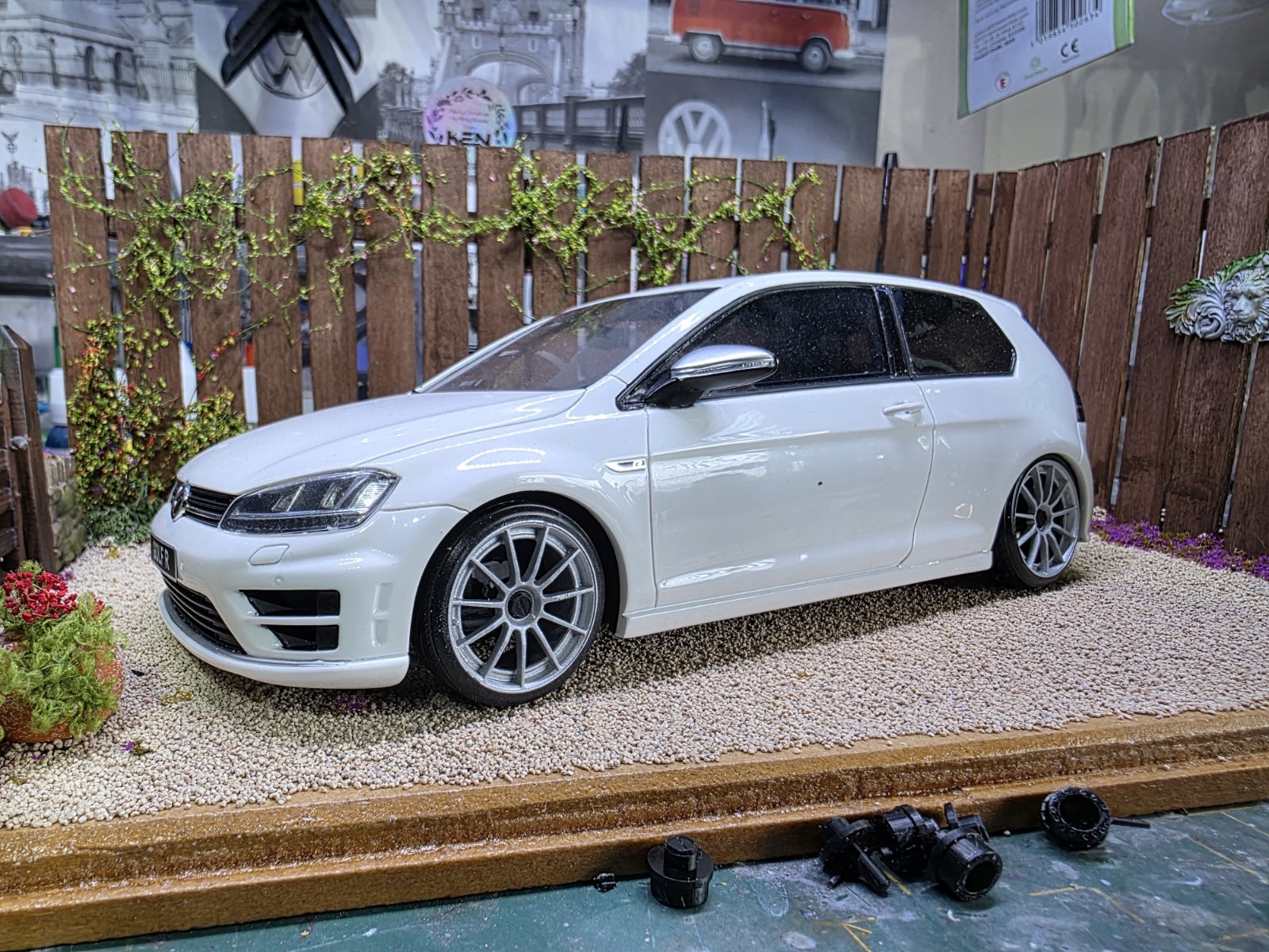 Rotiform DTM painted Set 1/18 Scale Silver with Rubber tyres MODIFIED Diecast
