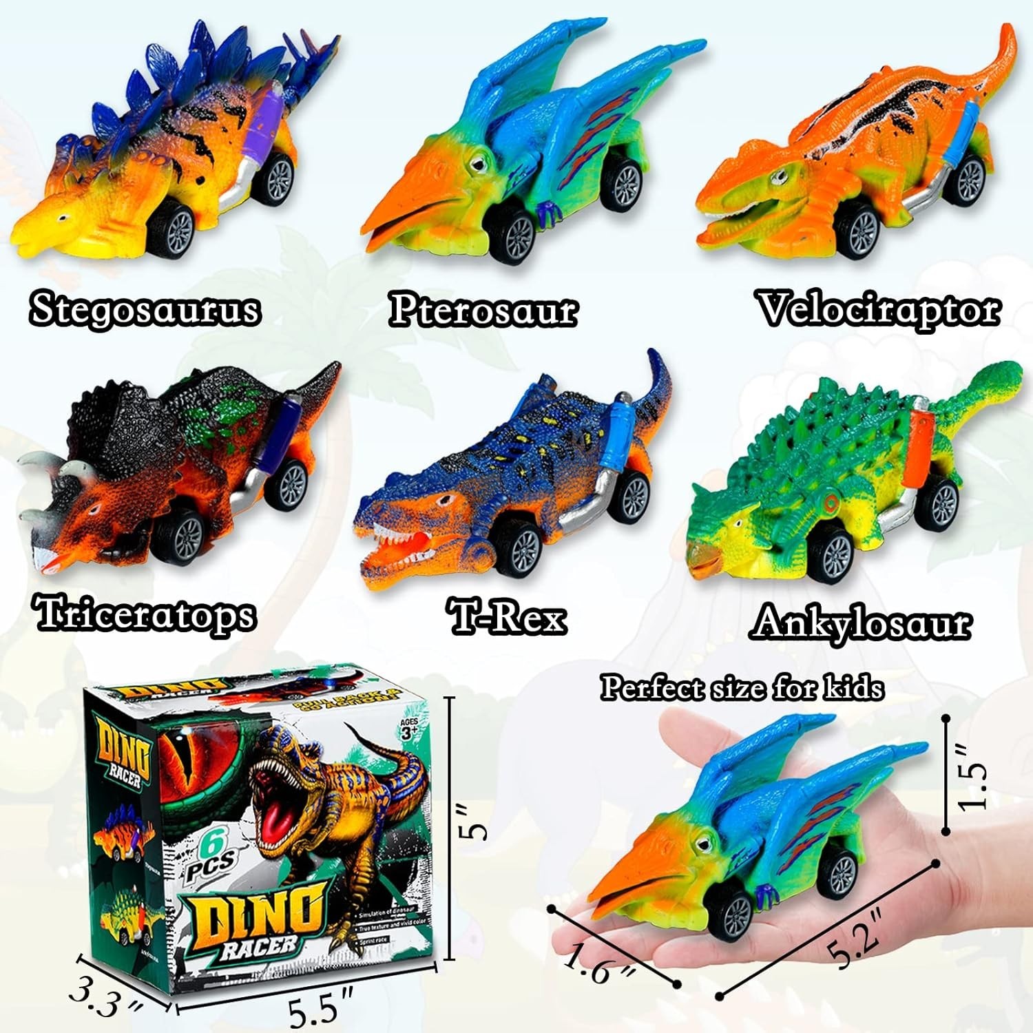 Exciting 6-Pack Dinosaur Toy Cars for Kids – Perfect Gift Set for Toddler Fun