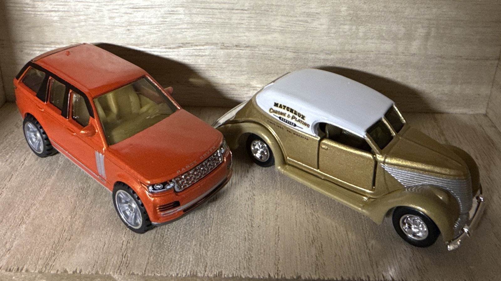 Matchbox Superfast Lot (2) With Moving Parts. ‘36 Ford Sedan & ‘18 Land Rover