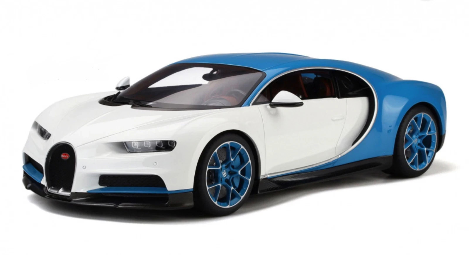 GT SPIRIT BY KYOSHO BUGATTI CHIRON BLUE &WHITE 1:12 NEW IN BOX.