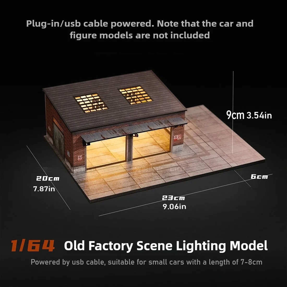Diorama 1/64 Car Garage Model LED Lights Parking Lots Buildings Scene Case Gifts