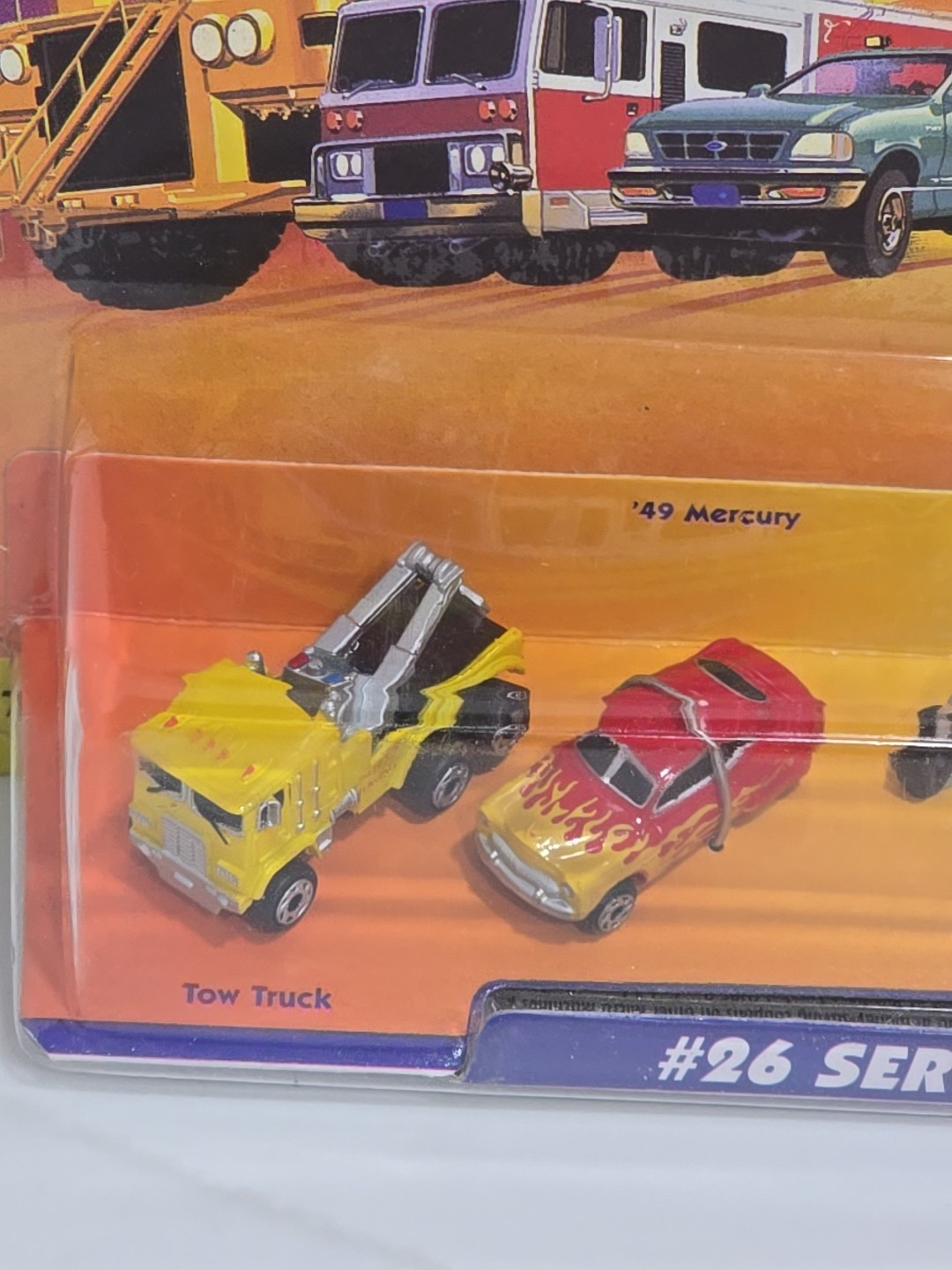 1997 Galoob Micro Machines #26 Service Masters Tow Truck Gas Tanker ’49 Mercury