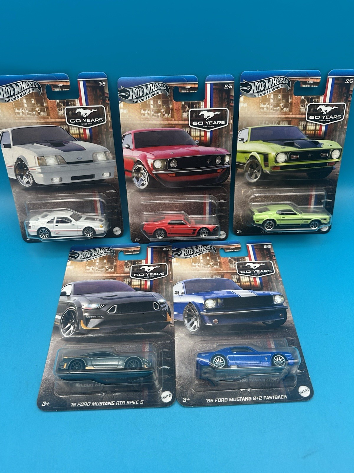 Hot Wheels 60th Mustang Set Silver Series 5/5 Fox Body Set 5/5 (T)