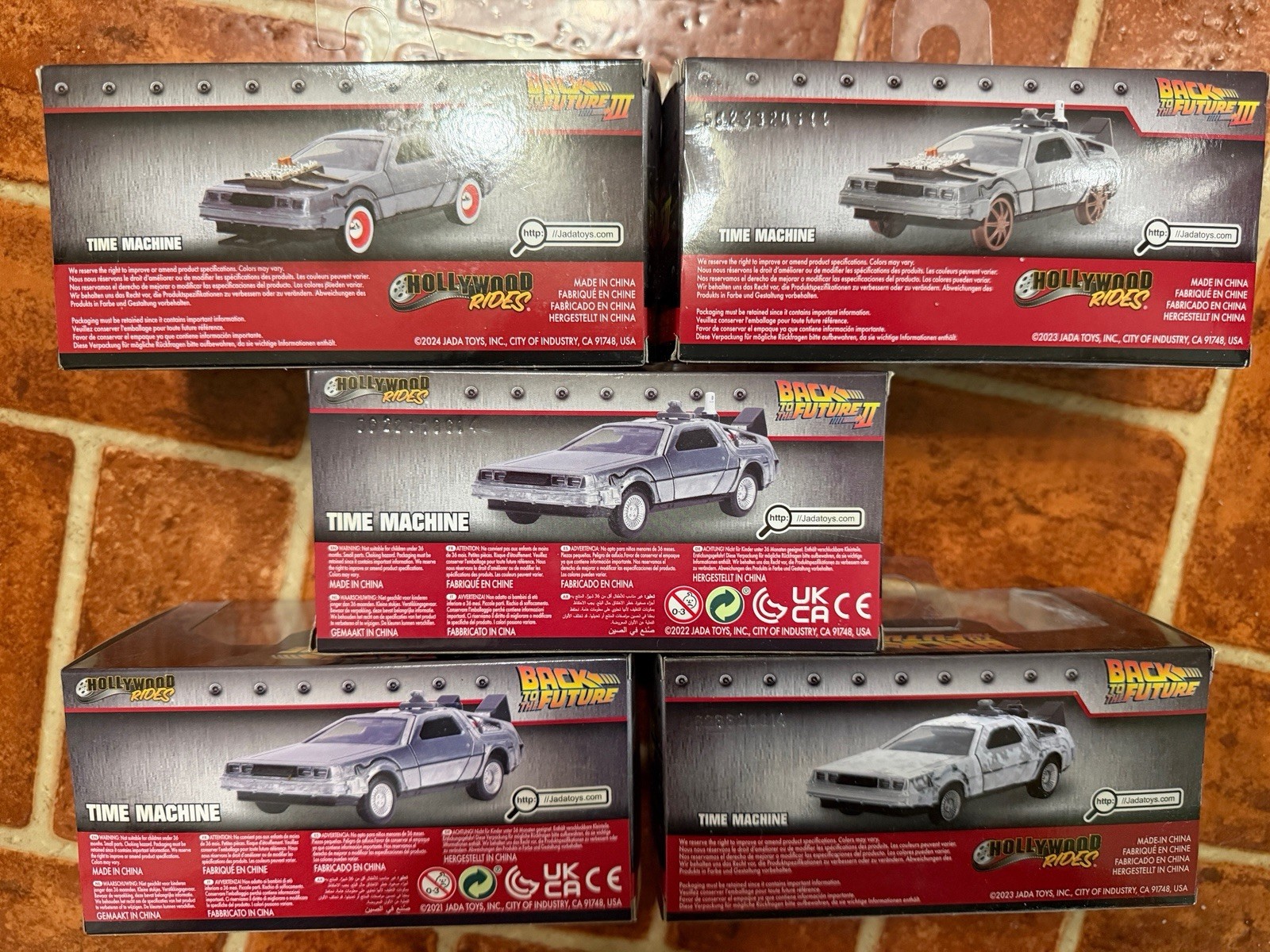 5 New Jada Hollywood Back To The Future Time Machine Delorean 1:32 Diecast Cars