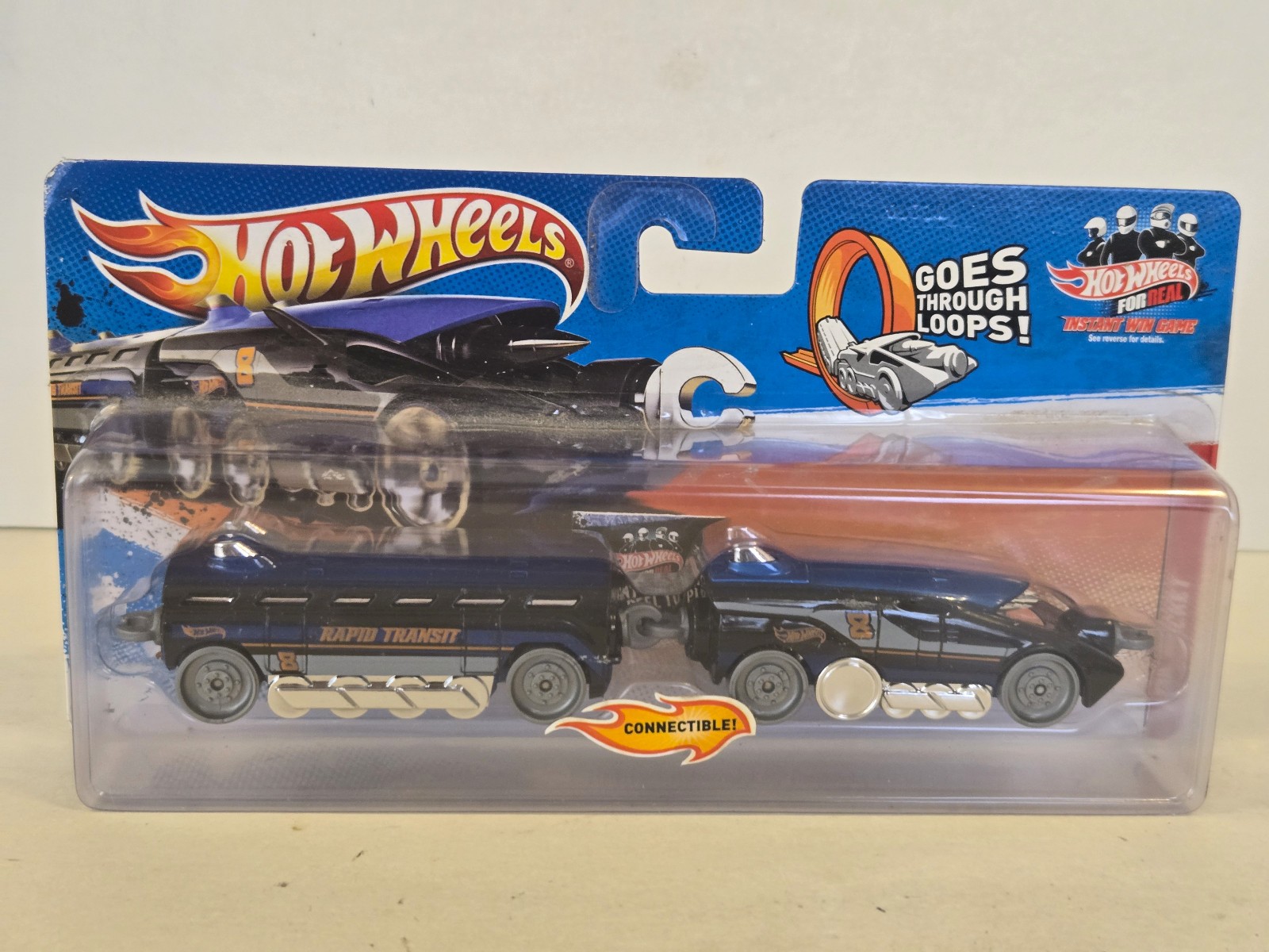 2011 Hot Wheels Rapid Transit Trains Rail Rocket Black/Blue 116A
