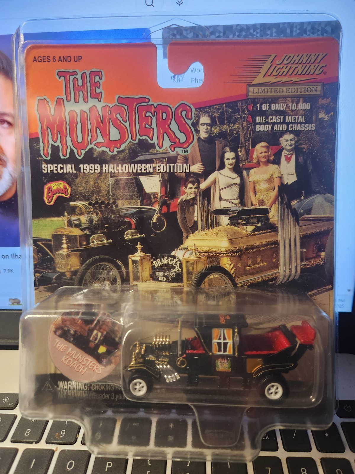 Johnny Lightning 1999 Halloween Edition Munsters Koach White Lightnings