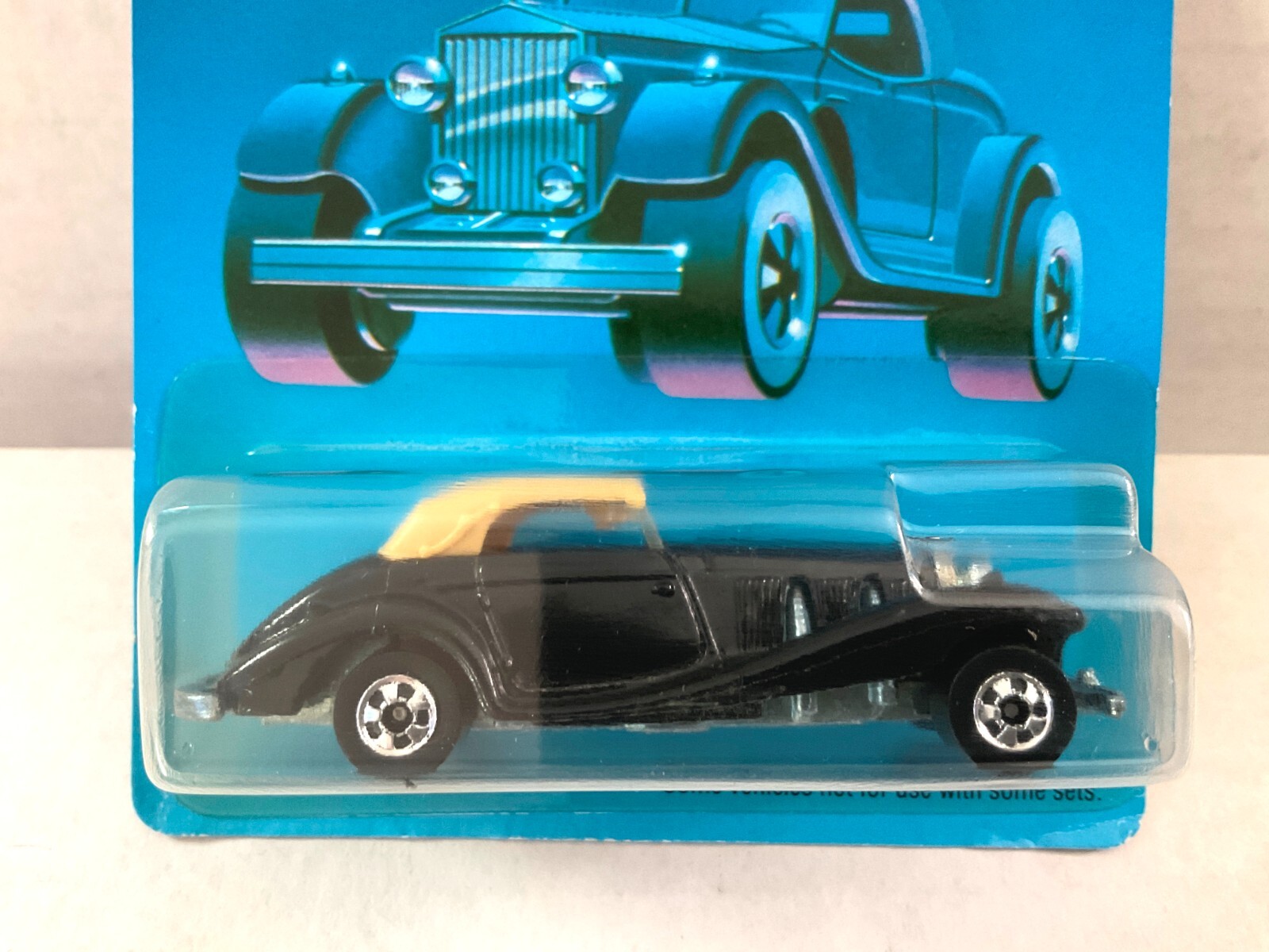 Hot Wheels MERCEDES 540K – 1989 CLASSICS – Black, Blackwalls, Metal Base