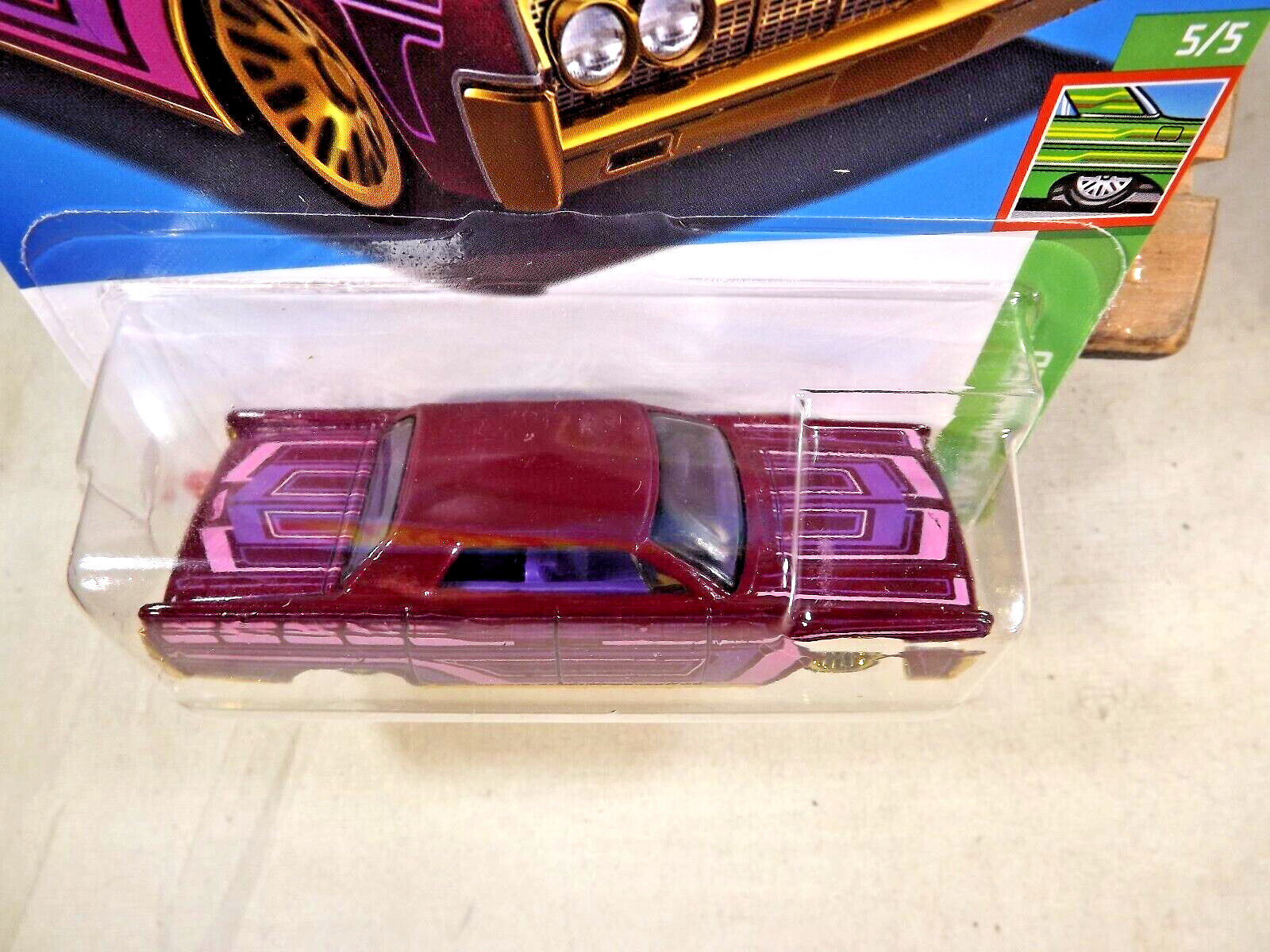2023 Hot Wheels #246 HW Slammed 5/5 ’64 LINCOLN CONTINENTAL Maroon w/Gold LaceSp