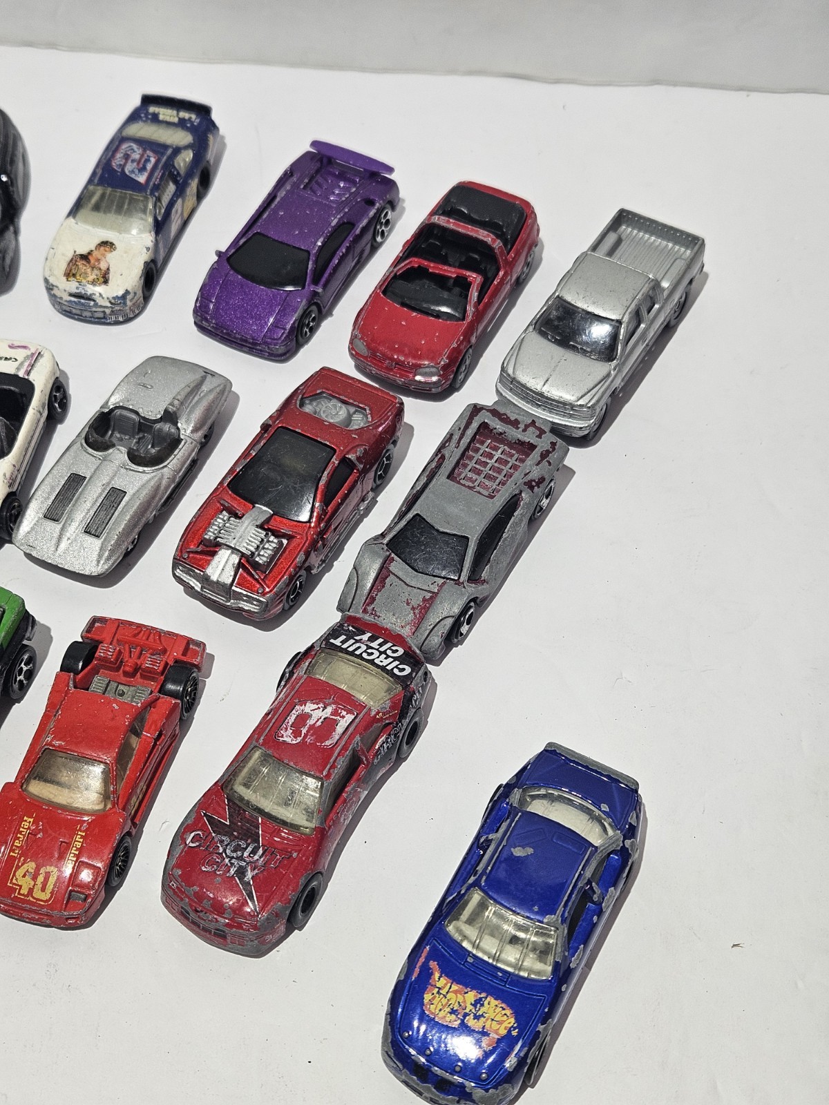Diecast Cars Hot Wheels Matchbox Mixed Brands Played With – Lot of 22
