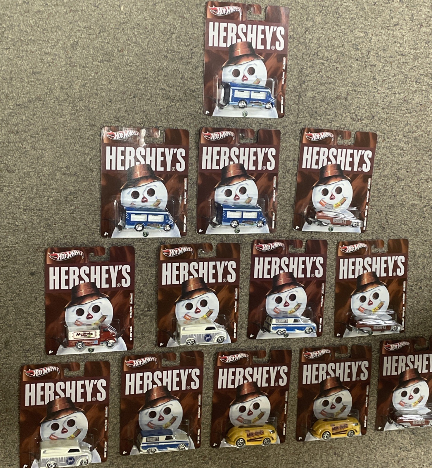 Lot of 13 Hot Wheels 3 Hershey’s 2 mini 2 York 2 Milk Dud 3 Almond Joy 1 Mounds