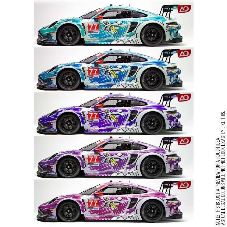 1/64 Scale PORSCHE SKETCHY Roxy White Toner Universal WaterSlide Decals for Hot