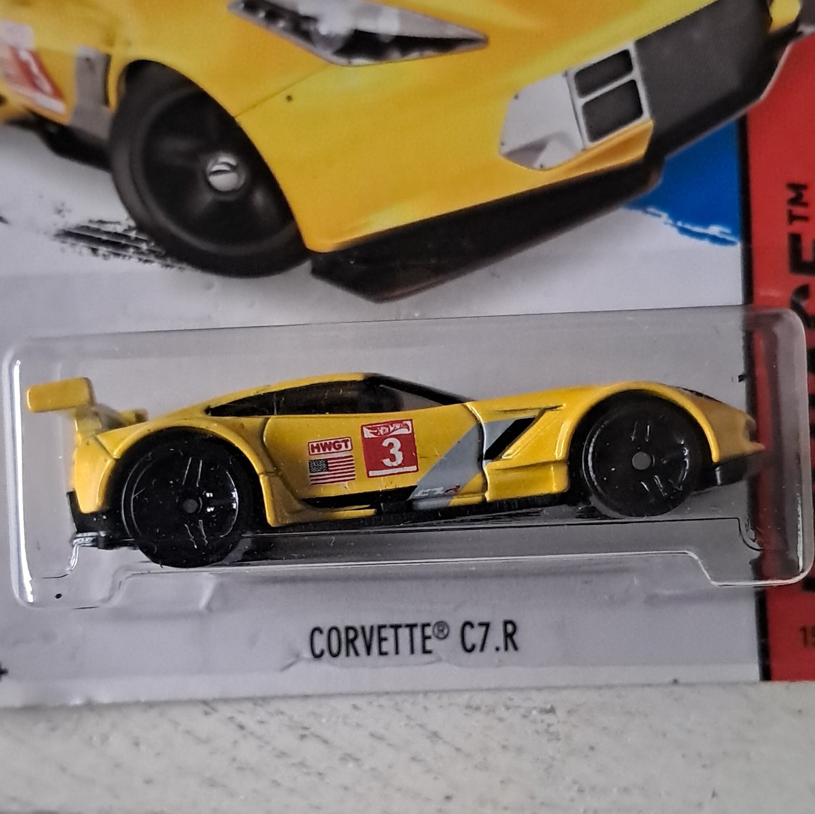 Hot Wheels Yellow Chevrolet Corvette C7R #3 TRACK STARS HW RACE 155/250