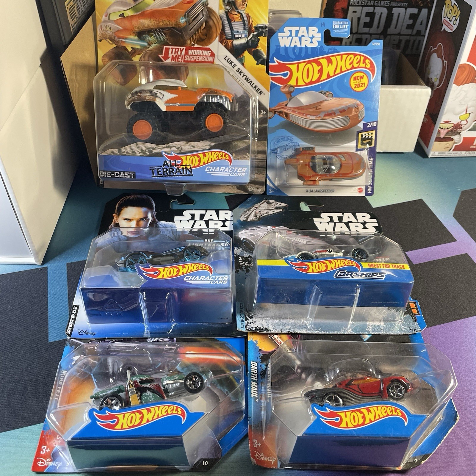 Mattel Hot Wheels Star Wars Character Cars/Carships 6 Pack Lot *Read Description