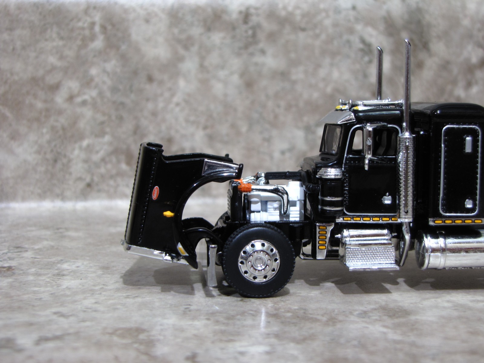 DCP 1/64 Black Peterbilt 359 Semi Truck Farm Toy