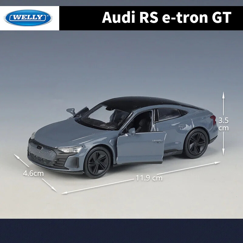 WELLY 1:36 Audi RS E-Tron GT Coupe Alloy Sports Car Model Simulation Diecast Met