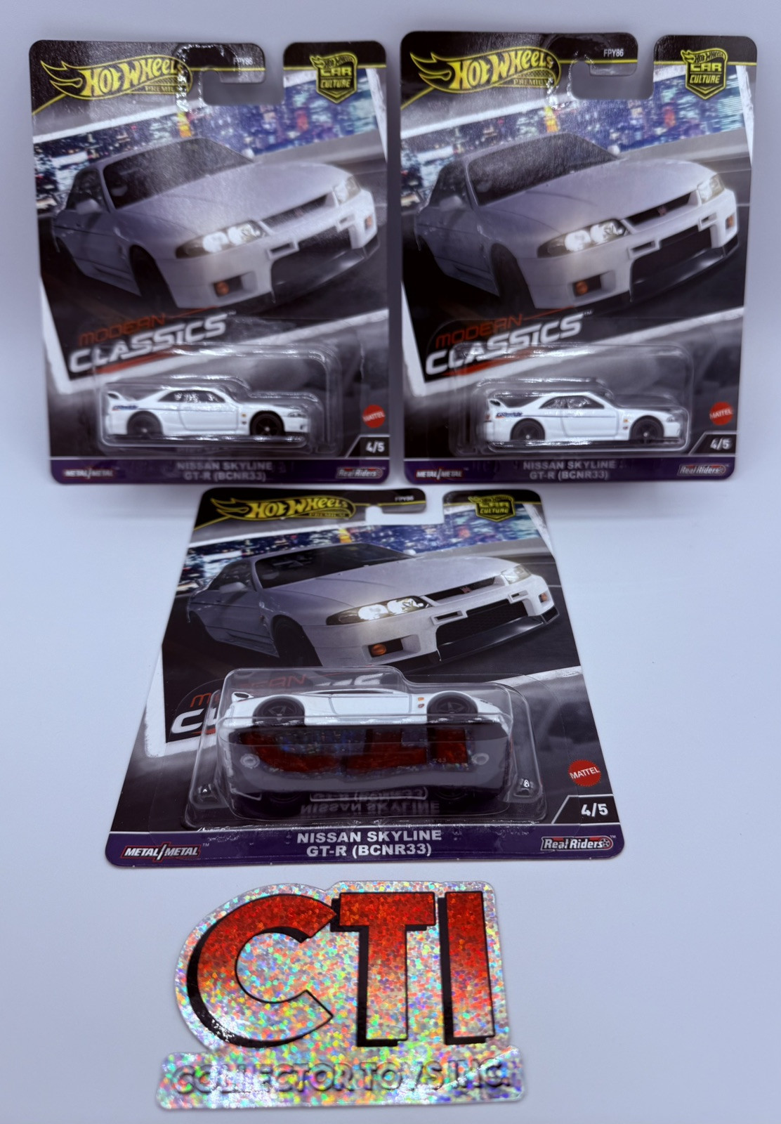 2025 MATTEL HOT WHEELS PREMIUM MODERN CLASSICS NISSAN SKYLINE GT-R BCNR LOT OF 3