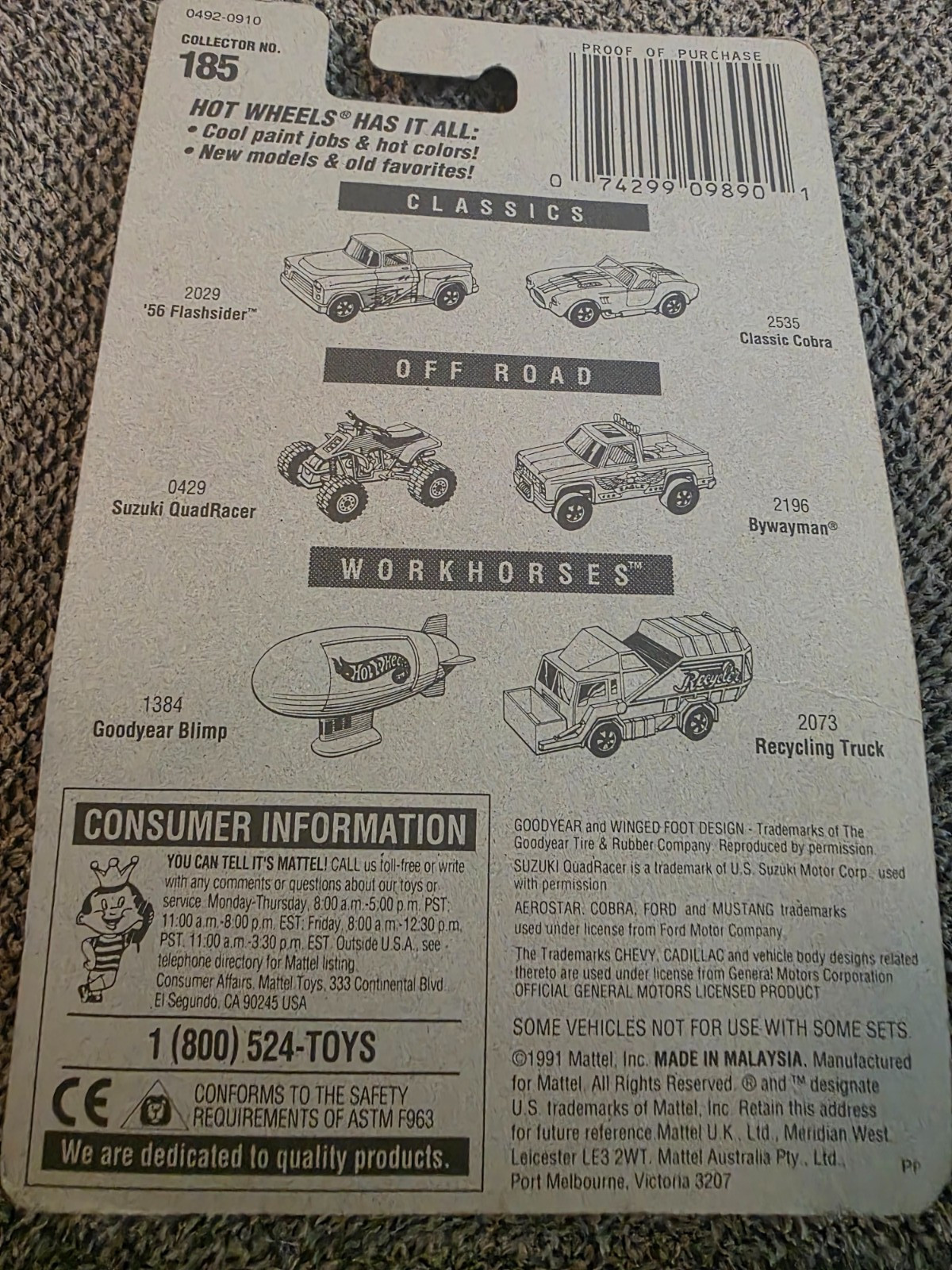 Hot Wheels 1/64 Collector No. 185 Propper Chopper Item No. 0492 Combined Ship!