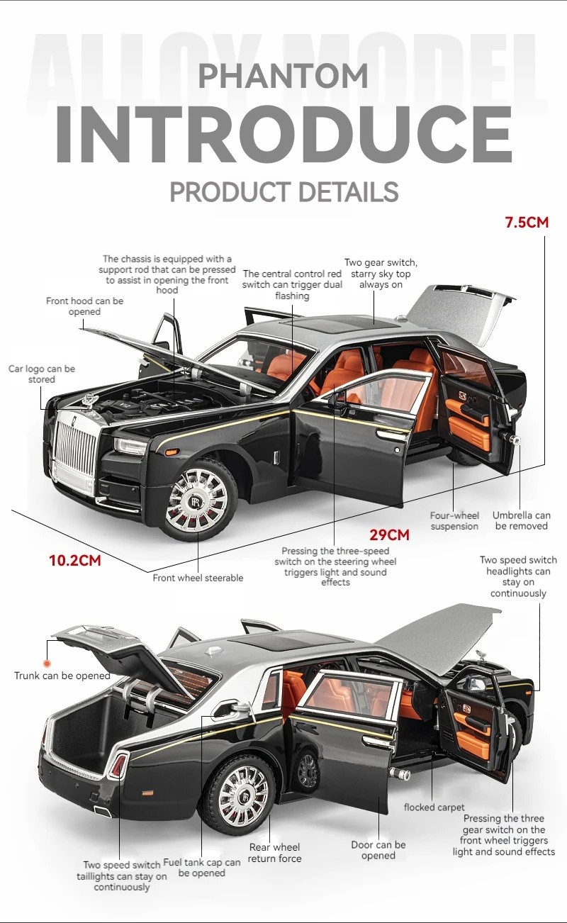 Rolls Royce Phantom Model/Diecast Car 1:18 Scale