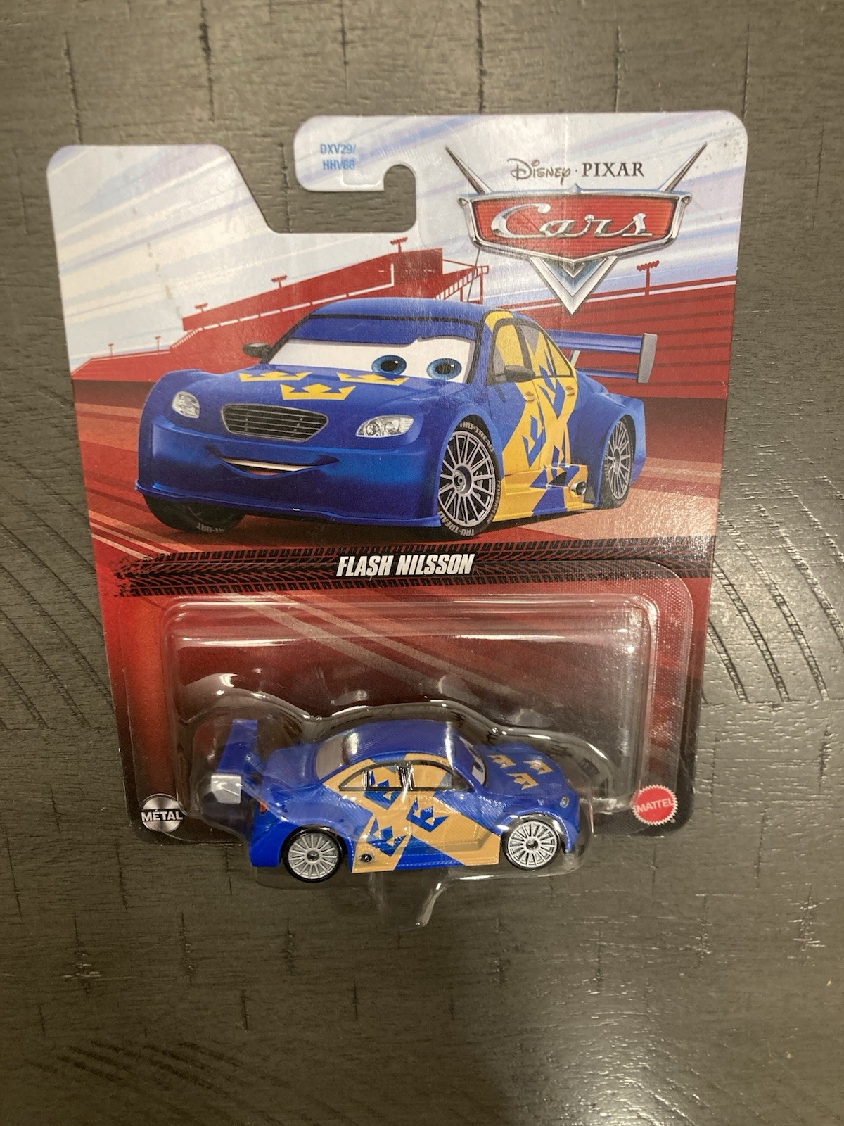 Disney Pixar Cars Flash Nilsson 2026 Blue and Yellow Swedish Racer Cars 2