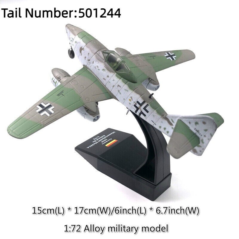 1:72 WW2 Messerschmitt Me 262 Schwalbe Fighter Model Diecast Military Collection
