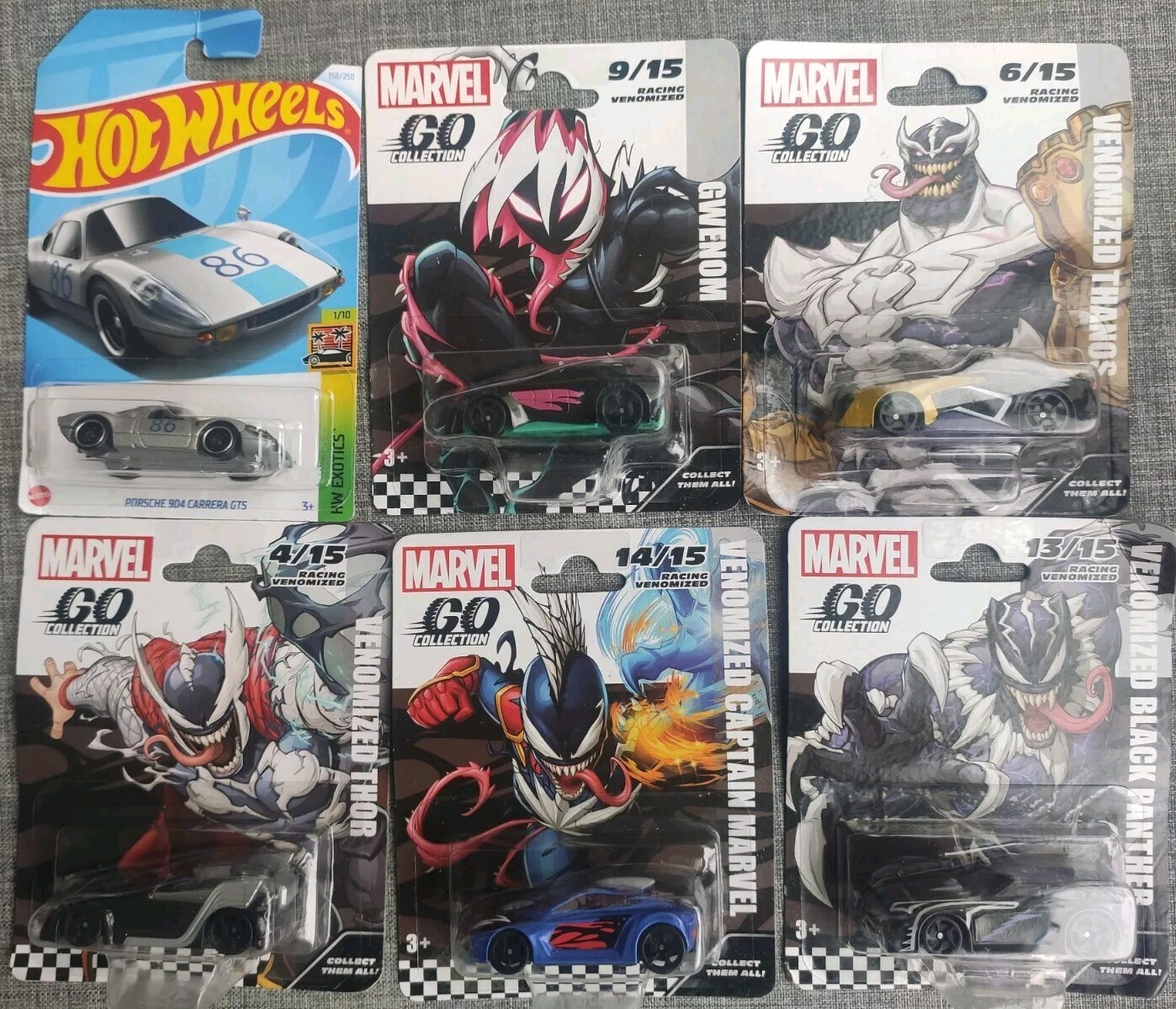 MARVEL GO And Hot Wheel Lot. 6 X Cars See Pics All Carded
