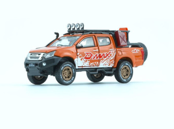 BM Creations 2018 Isuzu D-Max – Orange W/ Accessory Pack – LHD 1:64 Diecast Car