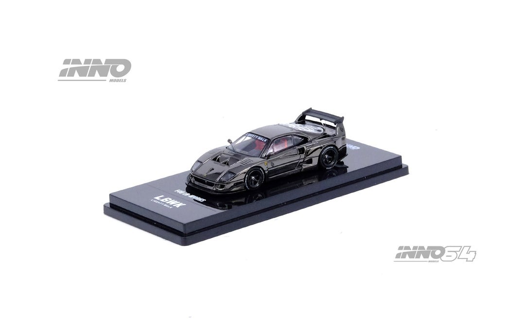 1:64 Inno64 Ferrari F40 LBWK Liberty Walk Chrome Black IN64-LBWKF40-CHB Diecast