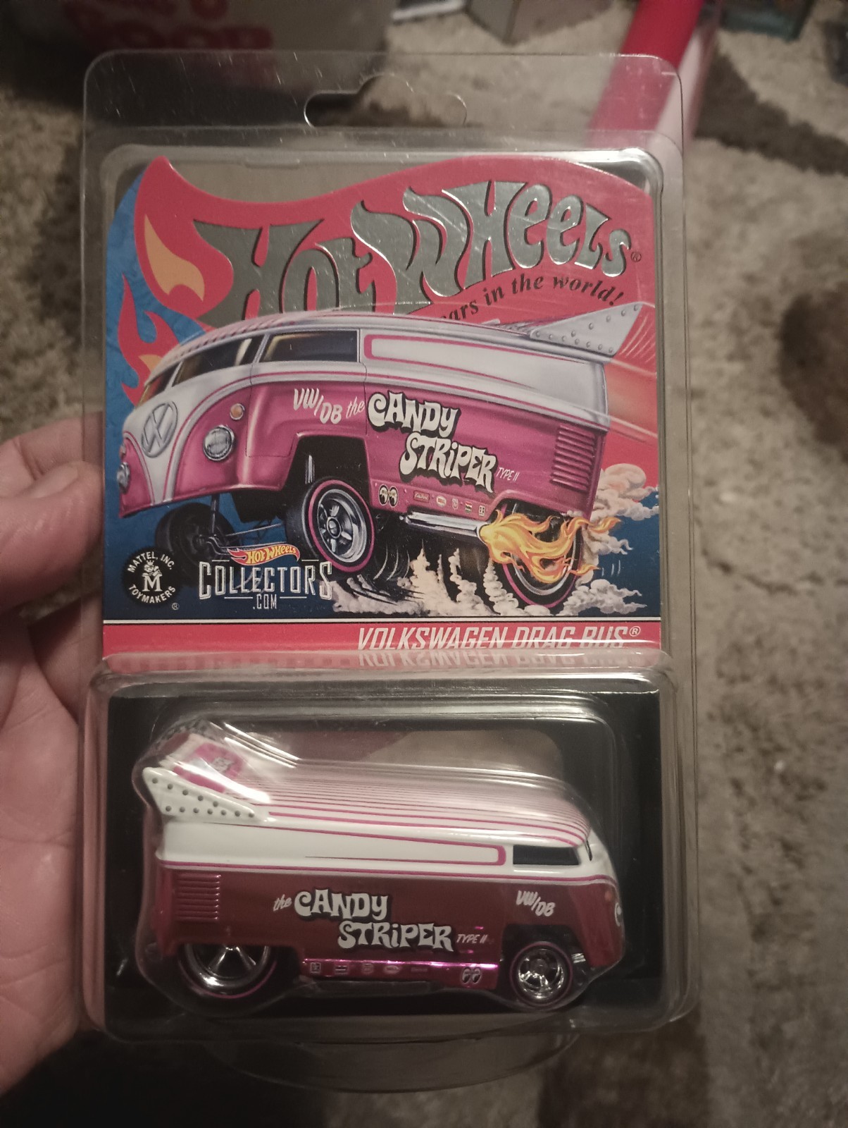 Pink logo! Hot Wheels RLC 2021 Volkswagen Drag Bus Candy Striper #9502/20000