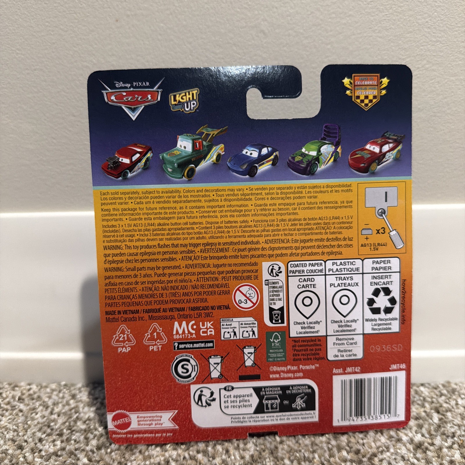 2026 Disney Pixar Cars Light-Up Complete Set of 6 McQueen, Mater, Sally And More
