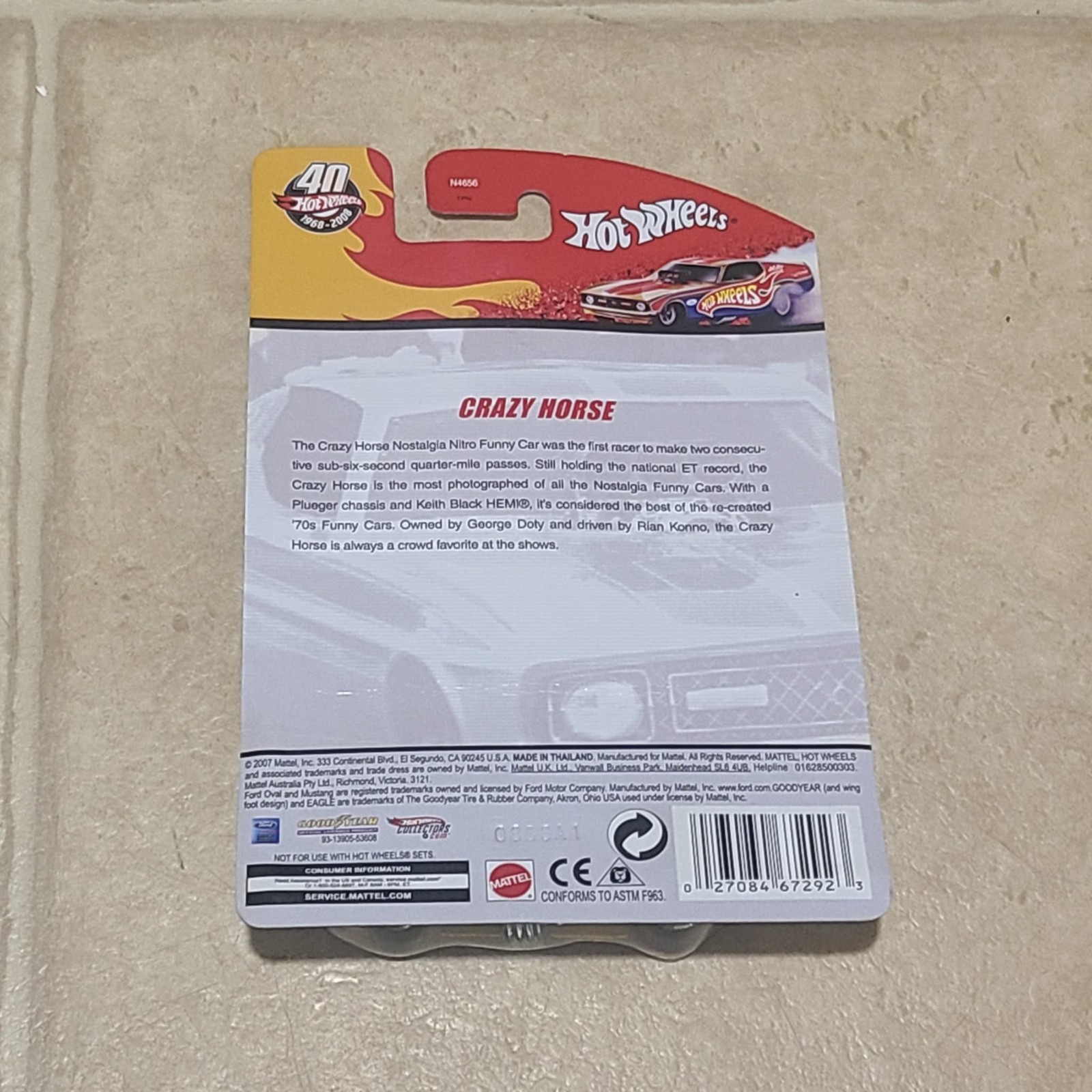 Hot Wheels ’77 Ford Mustang ,40th Anniversary 2008 Crazy Horse Nitro Funny Car