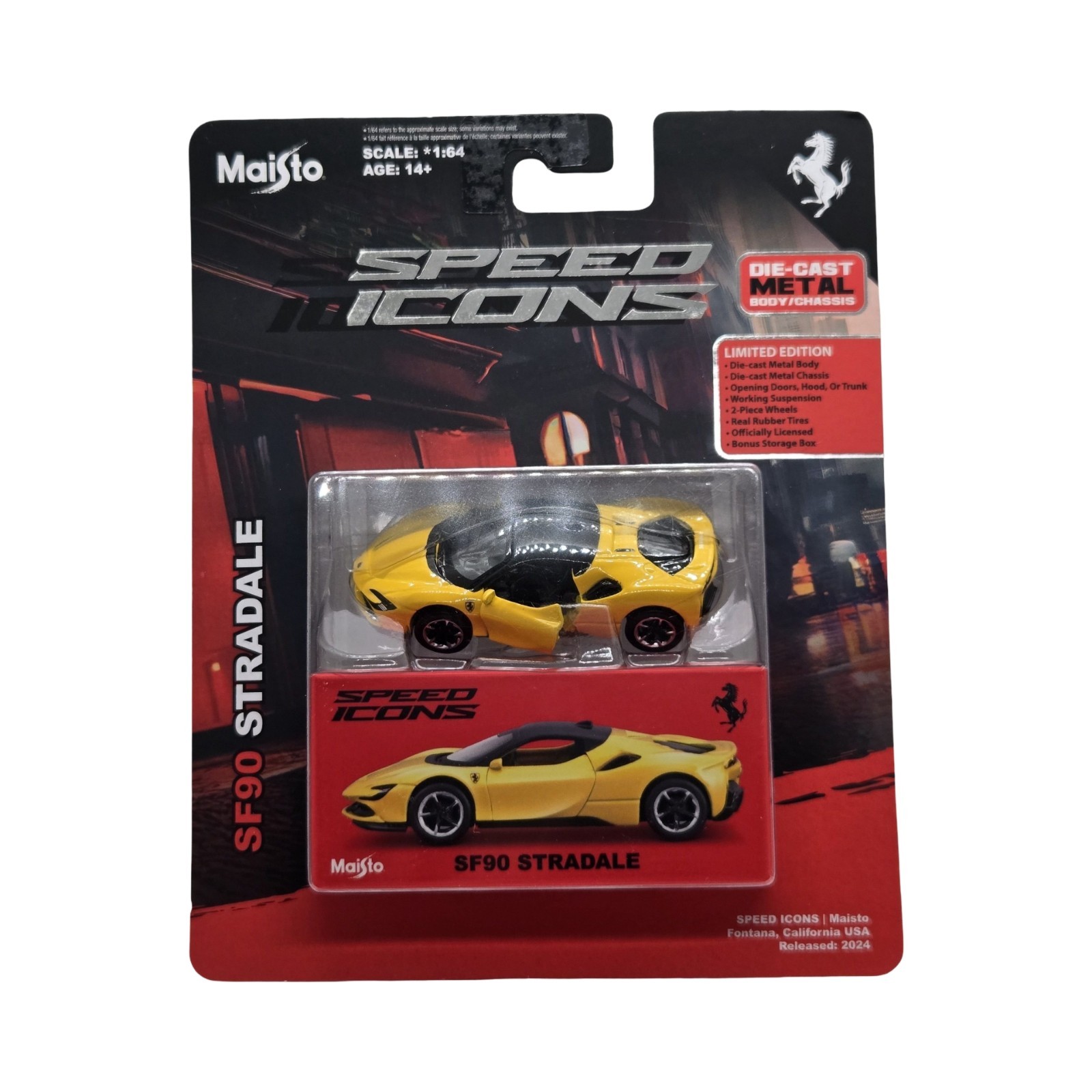 2025 Maisto Ferrari SF90 Stradale Yellow Speed Icons Limited Edition