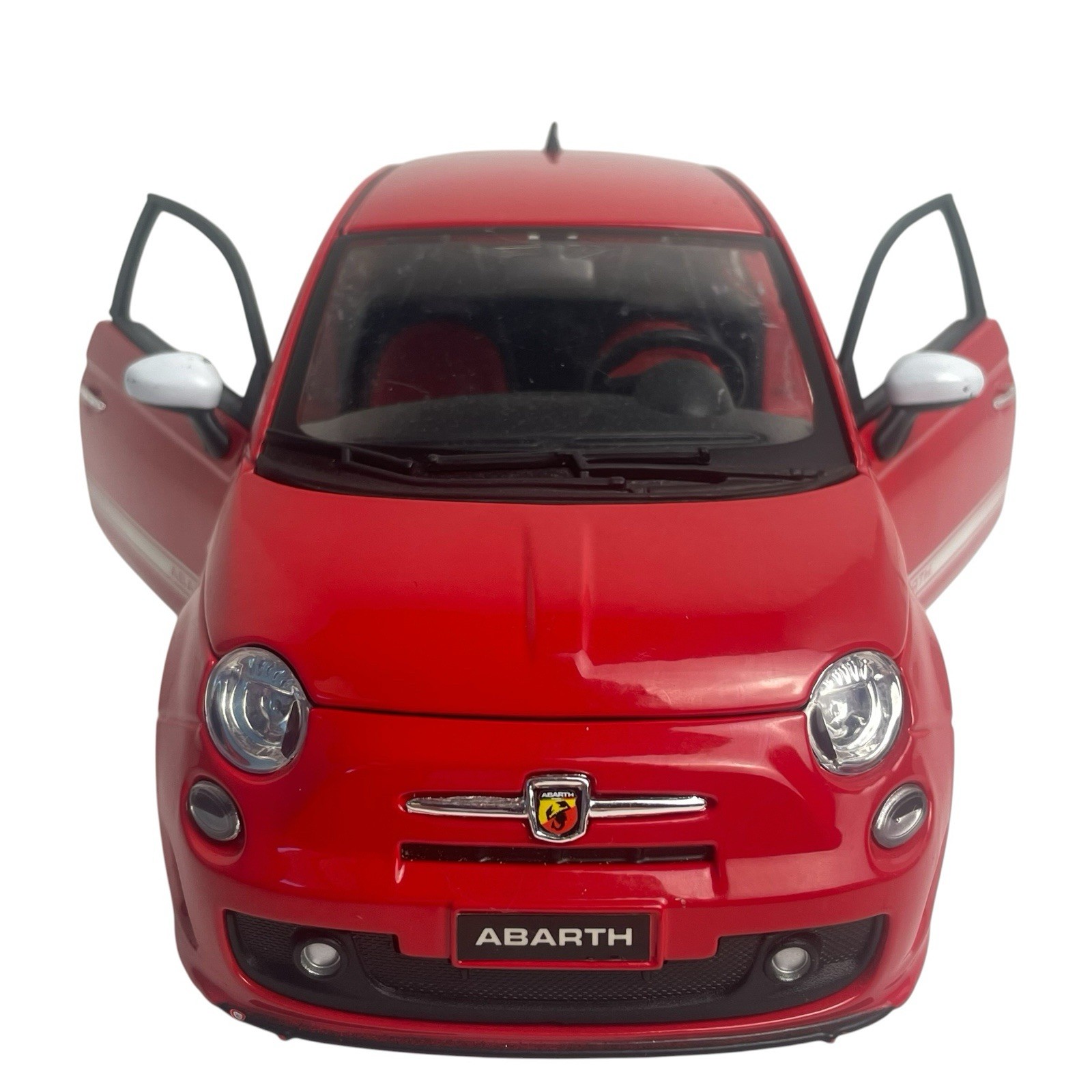 Burago Red 1/18 Abarth 500 Metal Die-Cast Detailed Model Car 7.5”L x 3.5”w x 3”h