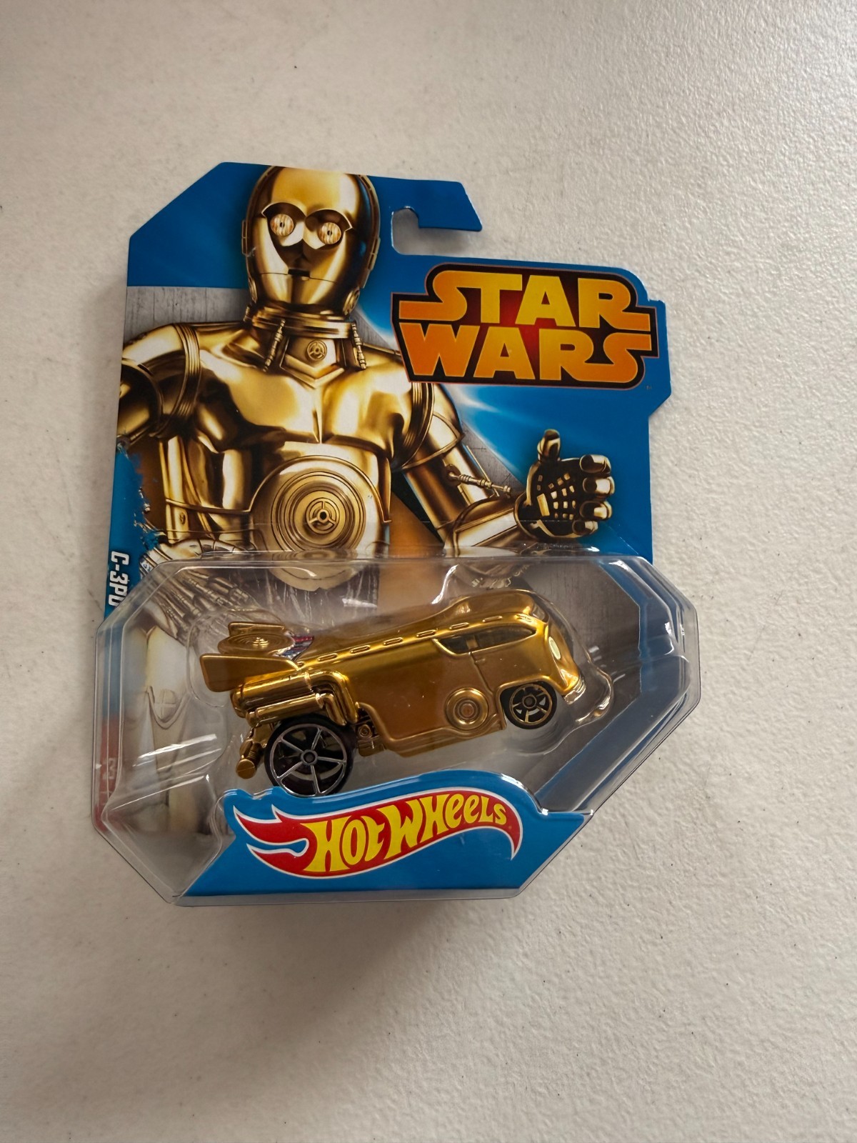 Hot Wheels Star Wars C-3PO Character Chrome Gold Vehicle Mattel BW1